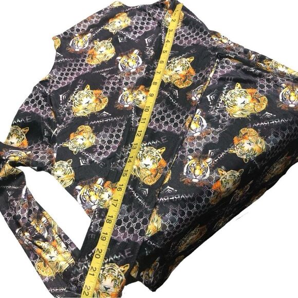 Designer Inspired GG Black Tiger Print Top - Picture 5 of 6